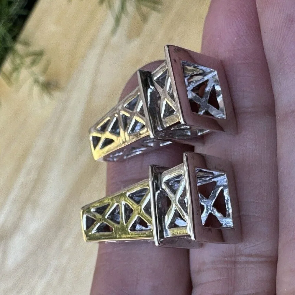 Ravi Ratan Signed Oil Drilling Rig Cufflinks 1 Inch Energy Sterling‎ 16.1 Grams